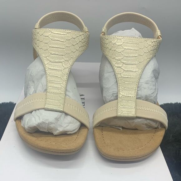 Alfani Women's Step 'N Flex Vacanzaa Wedge Sandals Stone Metallic  Size 7M - Picture 5 of 5